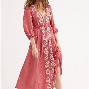 Free People - Embroidered Fable Midi Dress